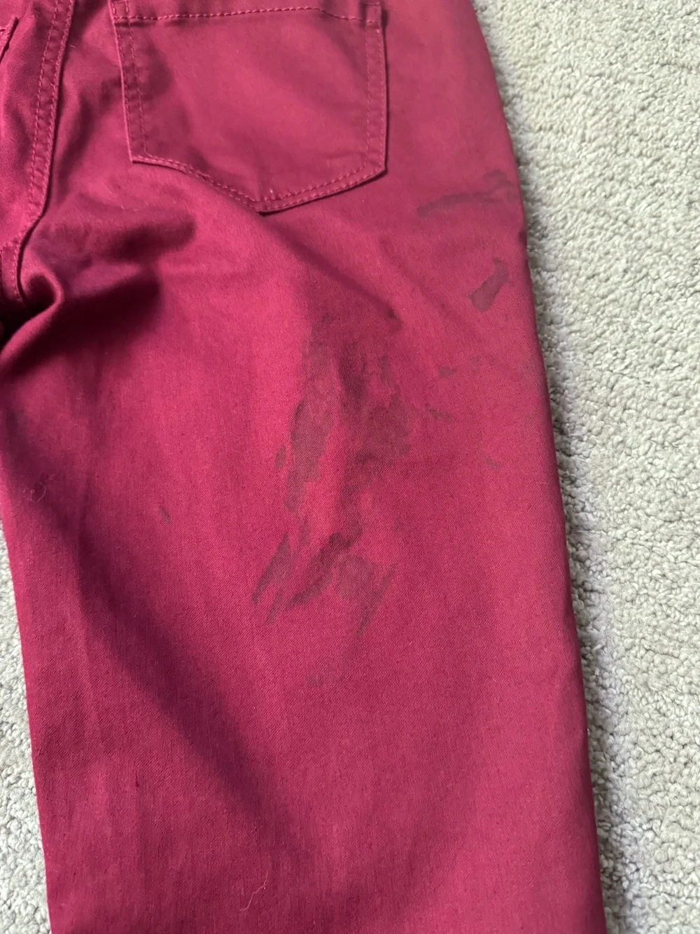 Refuge High Waisted 3-Button Skinny Pants in Burgundy Wine - Size:0 - Picture 7 of 8